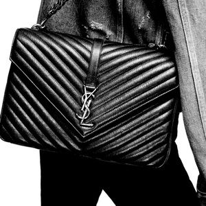 YSL Saint Laurent College Large Chain Bag In Quilted Leather